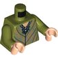 Torso Tunic, Elven Gold Decorations Print, Olive Green Arms, Light Nougat Hands