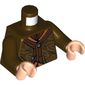 Torso Robe with Dark Red Trim Print, Dark Brown Arms, Light Nougat Hands