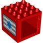 Duplo Door / Window Frame 4 x 4 x 3 with Blue EMT Star of Life Print on Both Sides