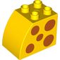 Duplo Brick 2 x 3 x 2 with Curved Top and Dark Orange Spots Print on Both Sides