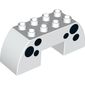 Duplo Brick 2 x 6 x 2 Curved with 2 x 2 Cutout on Bottom with Black Spots Print