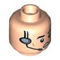 Minifig Head Imperial Crew, Eyebrows, Cheek Lines and Headset with Open Mouth Print [Hollow Stud]