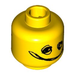 LEGO PART 3626cpr1298 Minifig Head Bad Cop, Dual Sided, Silver Sunglasses / Scribble-Face Print [Hollow Stud] - Yellow | Rebrickable - Build with LEGO