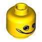 Minifig Head Bad Cop, Dual Sided, Silver Sunglasses / Scribble-Face Print [Hollow Stud]