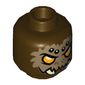 Minifig Head Sparacon, Spider with Orange Eyes, Dark Tan Fur, Black and White Spots and Fangs Print [Hollow Stud]
