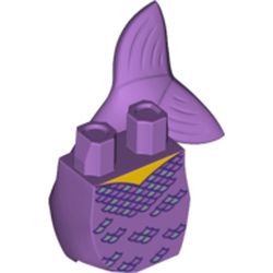 LEGO PART 95351pr0005 Tail, Mermaid Curved with Dark Purple Outlined ...