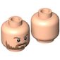 Minifig Head Rebel Trooper, Beard and Scowl Print [Hollow Stud]