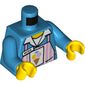 Torso Pink Apron with White Stripes with Ice Cream Cone and 'MIKE' Name Tag Print, Dark Azure Arms, Yellow Hands