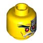 Minifig Head Sensei Wu (Master) / Evil Wu, Red Eyes, Head Plates Print [Hollow Stud]