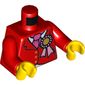 Torso Jacket, Dark Pink Cravat, Gold Rosette Print, Red Arms, Yellow Hands