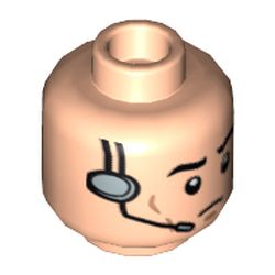 Minifig Head, Eyebrows, Cheek Lines and Headset Print