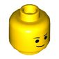 Minifig Head Emmet, Eyebrows, Lopsided Smile / Open Mouth Scared Print