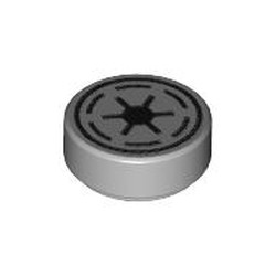 Tile Round 1 x 1 with Republic Symbol Print