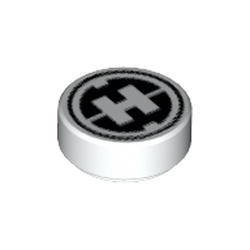 Tile Round 1 x 1 with Hero Factory Logo Print