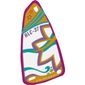 Sail, Windsurfer, Triangular with Flowers, Stars, Waves, and 'HLC-37' Print