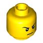 Minifig Head Lloyd, Eyebrows, White Pupils, Scowl Print [Hollow Stud]