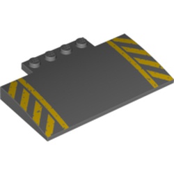 Slope Curved 5 x 8 x 2/3 with Yellow Danger Stripes Print