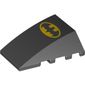 Wedge Curved 4 x 4 No Top Studs with Large Batman Logo Print