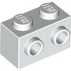 White Brick Special 1 x 2 with 2 Studs on 1 Side