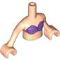 Minidoll Torso Girl with Dark Purple Shell Bikini Print, Light Nougat Arms and Hands