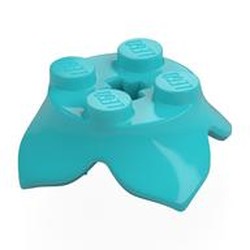 LEGO part  PLATE 2X2,2/3 W/KRYDSHUL& CROWN LEAF in Medium Azure