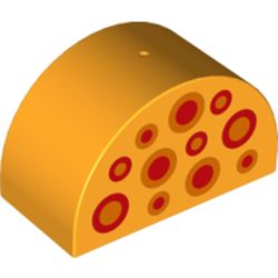 Duplo Brick 2 x 4 x 2 Curved Top with 11 Circles with Spots Print