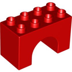 LEGO part BRICK 2X4X2 INSIDE BOW in Bright Red/ Red