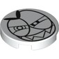Tile Round 2 x 2 with Bottom Stud Holder with Grinning Nixel Face Print