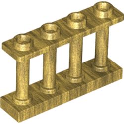 LEGO part 10015332 FENCE 1X4X2 W. 4 KNOBS in Warm Gold/ Pearl Gold