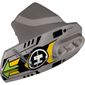 Large Figure Limb Cover, Size 5, Armor with Ball Joint Socket with Lime Arrows, Black and Yellow Chevrons, and Hero Factory Logo Print
