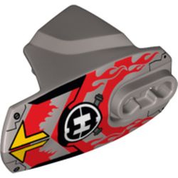 Large Figure Limb Cover, Size 5, Armor with Ball Joint Socket with Hero Factory Logo and Furno Flames Print