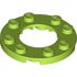 28620 Plate Round 4X4 with Ø16mm hole in Bright Yellowish Green/ Lime