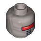 Minifig Head Robot SWAT, Red Visor and 9 Mouth Squares Print [Hollow Stud]