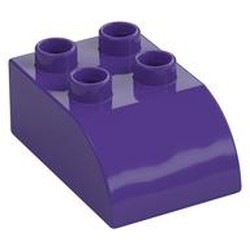 LEGO part  DUPLO BRICK, BOW 2X3X1 in Medium Lilac/ Dark Purple