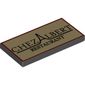 Tile 2 x 4 with Stylised Black 'Chez Albert Restaurant' Print on Tan Background