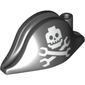 Hat Pirate Bicorne with Robotic Jolly Roger Skull and Crossbones Print
