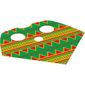 Neckwear Poncho, Half with Dark Green and Terra Cotta Print