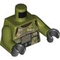 Torso Camouflage Elite Corps Trooper Body Armour Print, Olive Green Arms, Black Hands