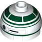 Brick Round 2 x 2 Dome Top, Hollow Stud with Dark Green Astromech Droid Print (R2-X2)