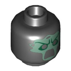 Minifig Head Necromancer, Mask with Open Mouth Print [Hollow Stud]