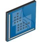 Road Sign Clip-on 2 x 2 Square [Thick Open O Clip] with Curved Blue Lines and Small Black Squares Print