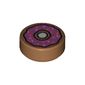 Tile Round 1 x 1 with Doughnut with Dark Pink Frosting and Sprinkles Print