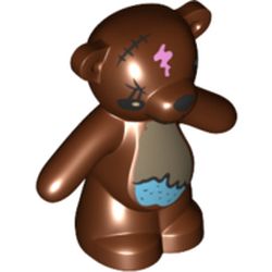 Animal, Bear / Teddy, Arms Down with 1 Black Eye, Nose, Mouth, Crack and Wet Spot Print (Simpsons Bobo)