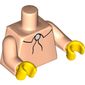 Torso Shirt with String (Bolo) Tie Print, Light Nougat Arms, Yellow Hands