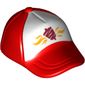 Hat / Cap Short Curved Bill with Seams on Peak and Button on Top with Fast Food Logo Print
