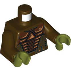 Torso Neimoidian Warrior Armour Print, Dark Brown Arms, Olive Green Hands