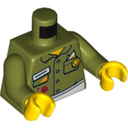 Hands Green Stains Yellow Olive 973c20h01pr0070 Print, Apron with and PART Shirt, LEGO Arms, - | Rebrickable Build LEGO Torso with