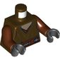 Torso Belted Jedi Robe and Dark Tan Shirt Print, Reddish Brown Arms, Black Hands