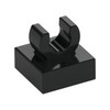 Black Tile Special 1 x 1 with Clip with Rounded Edges