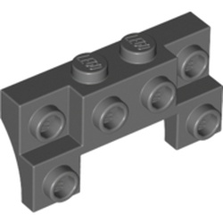 LEGO part BRICK 1X4X1 2/3 W. V. KNOBS in Dark Stone Grey / Dark Bluish Gray